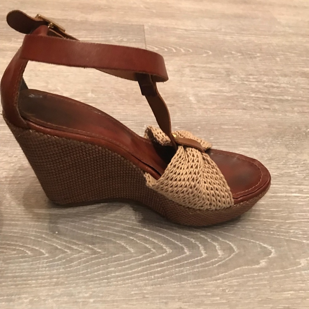 Massimo Baldi Brown and tan wedge sandals - Picture 2 of 5
